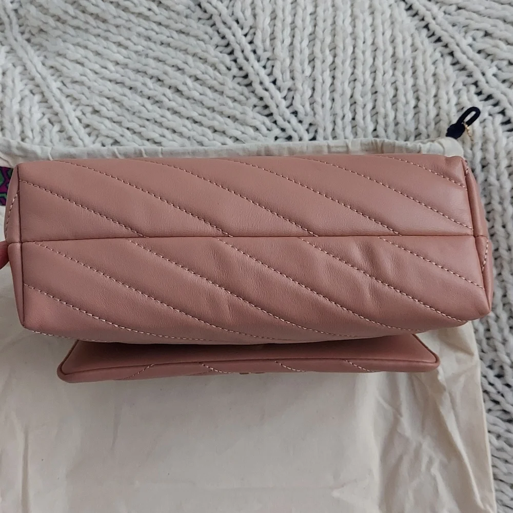 TORY BURCH New Kira Chevron Small Convertible Shoulder Bag - Pink - Picture 14 of 16